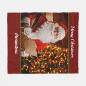 Couverture Polaire Joyeux Noël Père Noël Fêtes Personnaliser (Devant (Horizontal))