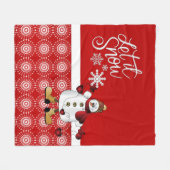 Couverture Polaire Joyeux Noël Red Snowman (Devant (Horizontal))