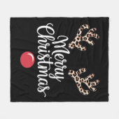 Couverture Polaire Joyeux Noël Reindeer Noël Famille Cadeau (Devant (Horizontal))