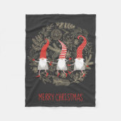 Couverture Polaire Joyeux Noël Rouge Noir (Devant)