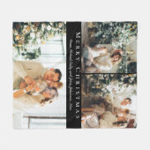 Couverture Polaire joyeux Noël script moderne 3 photos noir (Devant (Horizontal))