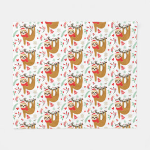 Couverture Polaire Joyeux Noël Sloth   Vacances