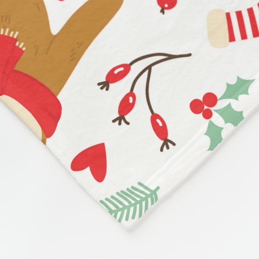 Couverture Polaire Joyeux Noël Sloth | Vacances (Coin)