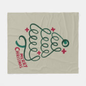 Couverture Polaire Joyeux Noël Stethoscope CNA Travailleur Médicale (Devant (Horizontal))