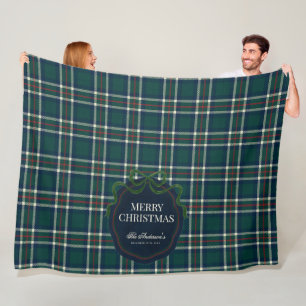 Couverture Polaire Joyeux Noël Tartan Plaid Classique Prépa