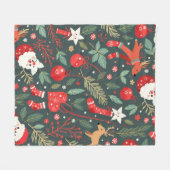 Couverture Polaire Joyeux Noël Whimsy (Devant (Horizontal))