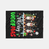 Couverture Polaire Joyeux Noël Woit Trois Père Noël Reindeer Bernese (Devant (Horizontal))