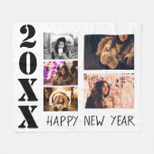 Couverture Polaire Joyeux Nouvel An 2023 5 Photo Collage (Devant (Horizontal))