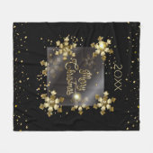 Couverture Polaire Joyeux Nouvel An 20XX & Gold Noël Luxe (Devant (Horizontal))