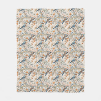 Couverture Polaire Joyeux Oiseaux aquarelle