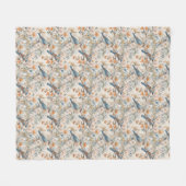 Couverture Polaire Joyeux Oiseaux aquarelle (Devant (Horizontal))