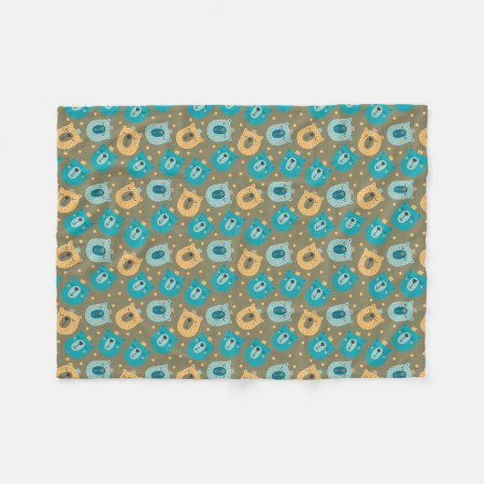 Couverture Polaire Joyeux Ours Kings (Devant (Horizontal))