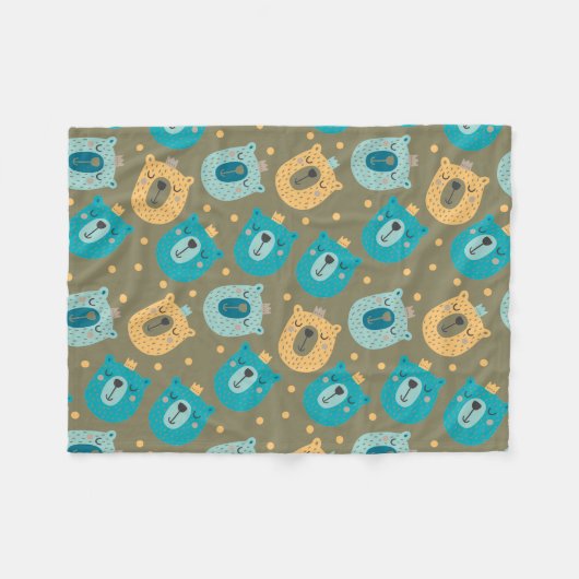 Couverture Polaire Joyeux Ours Kings (Devant (Horizontal))