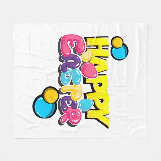 Couverture Polaire Joyeux Pâques (Devant (Horizontal))