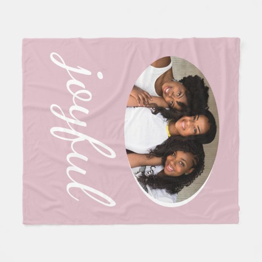 Couverture Polaire Joyeux Pastel Pink Script de Noël (Devant (Horizontal))