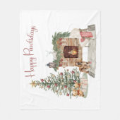 Couverture Polaire Joyeux Pawlidays Chien Design - Cocker Spaniel (Devant)
