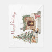 Couverture Polaire Joyeux Pawlidays Conception Chien - Sheltie (Devant)