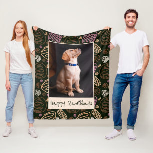 Couverture Polaire Joyeux Pawlidays Rose Noir une ligne Pet Photo