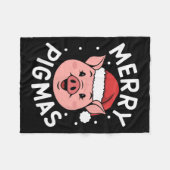 Couverture Polaire Joyeux Pigmas Drôle Cochon Noël Père Noël Cochon N (Devant (Horizontal))