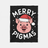 Couverture Polaire Joyeux Pigmas Drôle Cochon Noël Père Noël Cochon N (Devant)