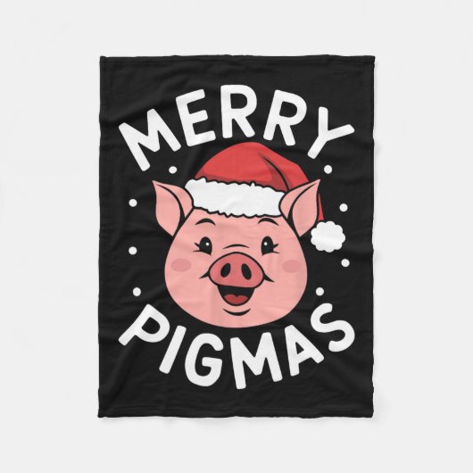 Couverture Polaire Joyeux Pigmas Drôle Cochon Noël Père Noël Cochon N (Devant)