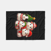 Couverture Polaire Joyeux Pigmas Noël Guinée Cochon ferme animal femm (Devant (Horizontal))