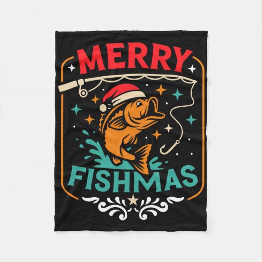 Couverture Polaire Joyeux Poissons B Poisson Noël Doux moche Noël (Devant)
