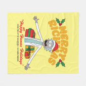 Couverture Polaire Joyeux Rickmas et Joyeuses Fêtes Humaines (Devant (Horizontal))