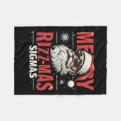 Couverture Polaire Joyeux Rizz Mas Sigmas - Cool Père Noël Face Gen A (Devant (Horizontal))