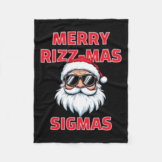 Couverture Polaire Joyeux Rizz Mas Sigmas Funny Père Noël (Devant)