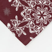 Couverture Polaire Joyeux rouge et flocon de neige brillant Noël (Coin)