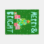 Couverture Polaire Joyeux sapin de Noël (Devant (Horizontal))