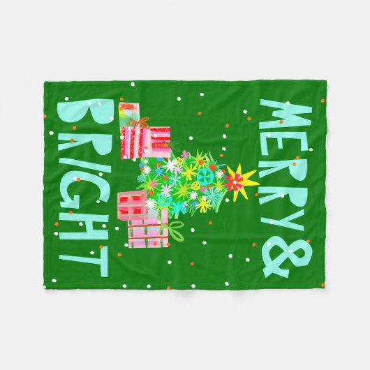 Couverture Polaire Joyeux sapin de Noël (Devant (Horizontal))