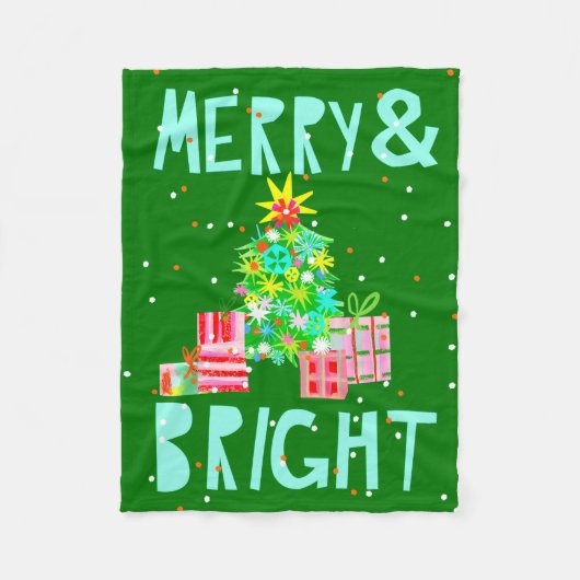 Couverture Polaire Joyeux sapin de Noël (Devant)