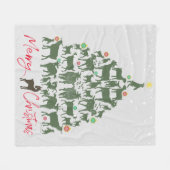Couverture Polaire Joyeux sapin de Noël de chèvre (Devant (Horizontal))