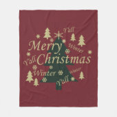 Couverture Polaire Joyeux sapin de Noël décoré (Devant)