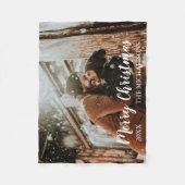 Couverture Polaire Joyeux script de Noël (Devant)