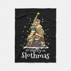 Couverture Polaire Joyeux Slothmas joli Noël Sloth Santa Hat Noël