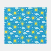 Couverture Polaire Joyeux soleil, nuages et étoiles (Devant (Horizontal))