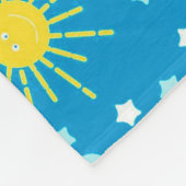 Couverture Polaire Joyeux soleil, nuages et étoiles (Coin)