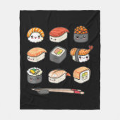 Couverture Polaire Joyeux Sushi Anime Kawaii Joue Nourriture Japonais (Devant)