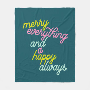 Couverture Polaire Joyeux Tout Happy Toujours Mint Turquoise Vacances