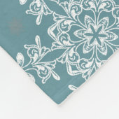 Couverture Polaire Joyeux turquoise et Feux de neige brillants Noël (Coin)