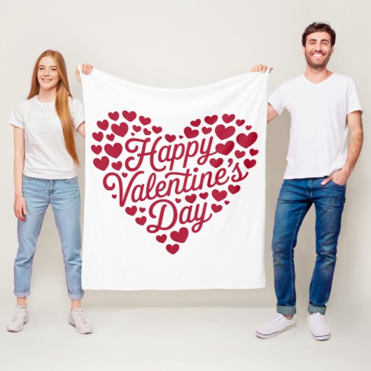 Couverture Polaire Joyeux Valentines Day Valentine Love Heart (En situation)