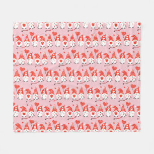 Couverture Polaire Joyeux Valentines Jour Gnomes Motif rose rouge