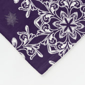 Couverture Polaire Joyeux violet et flocons de neige brillants Noël (Coin)