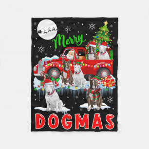 Couverture Polaire Joyeux Xmas Chien Père Noël Transportant Des Taure