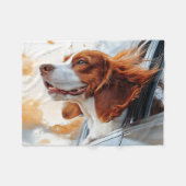 Couverture Polaire Joyful Dog in the Wind Art Print (Devant (Horizontal))