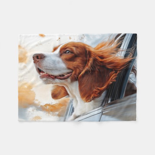 Couverture Polaire Joyful Dog in the Wind Art Print (Devant (Horizontal))