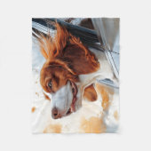 Couverture Polaire Joyful Dog in the Wind Art Print (Devant)